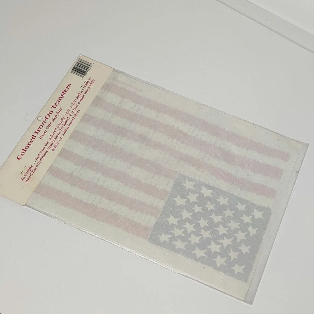 Gick Publishing American Flag Red White and Blue Iron‎ On Transfer Vintage 1991